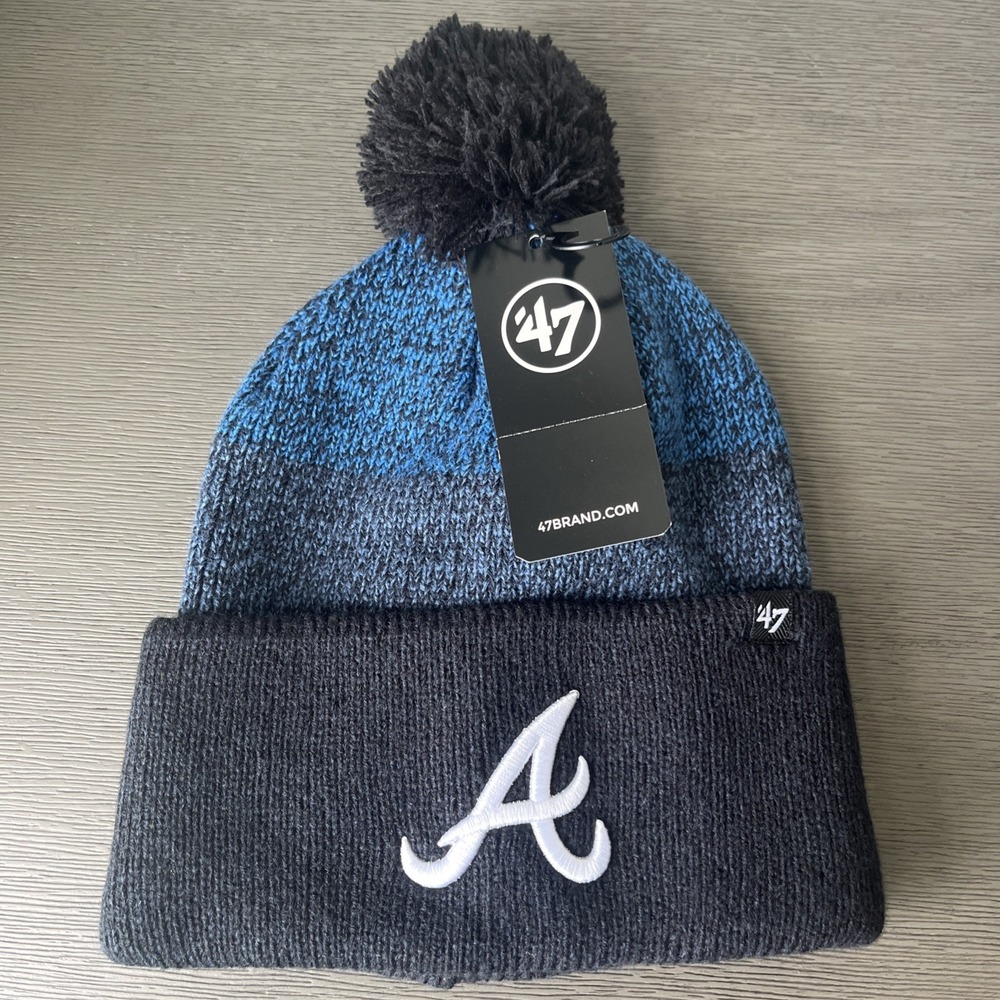 Atlanta Braves 47 Striped Winter Beanie MLB Hat Cap Blue Navy NWT